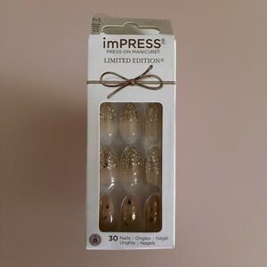 imPRESS Limited Edition Glitter Gold Press-On Nails
